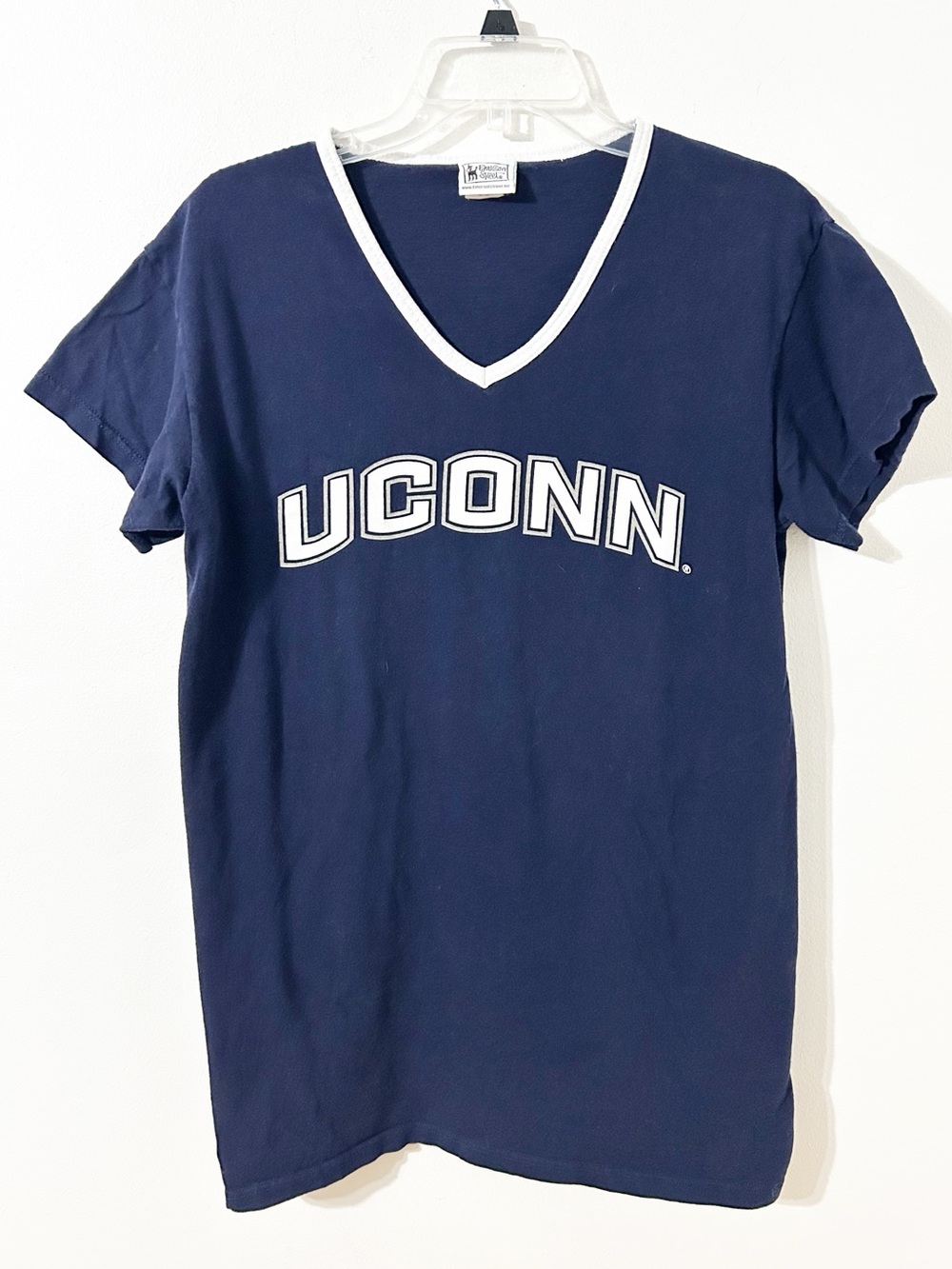 Vintage Emerson Street UConn Huskies Navy Blue V-Neck Sleep Shirt Lounge Tee S/M